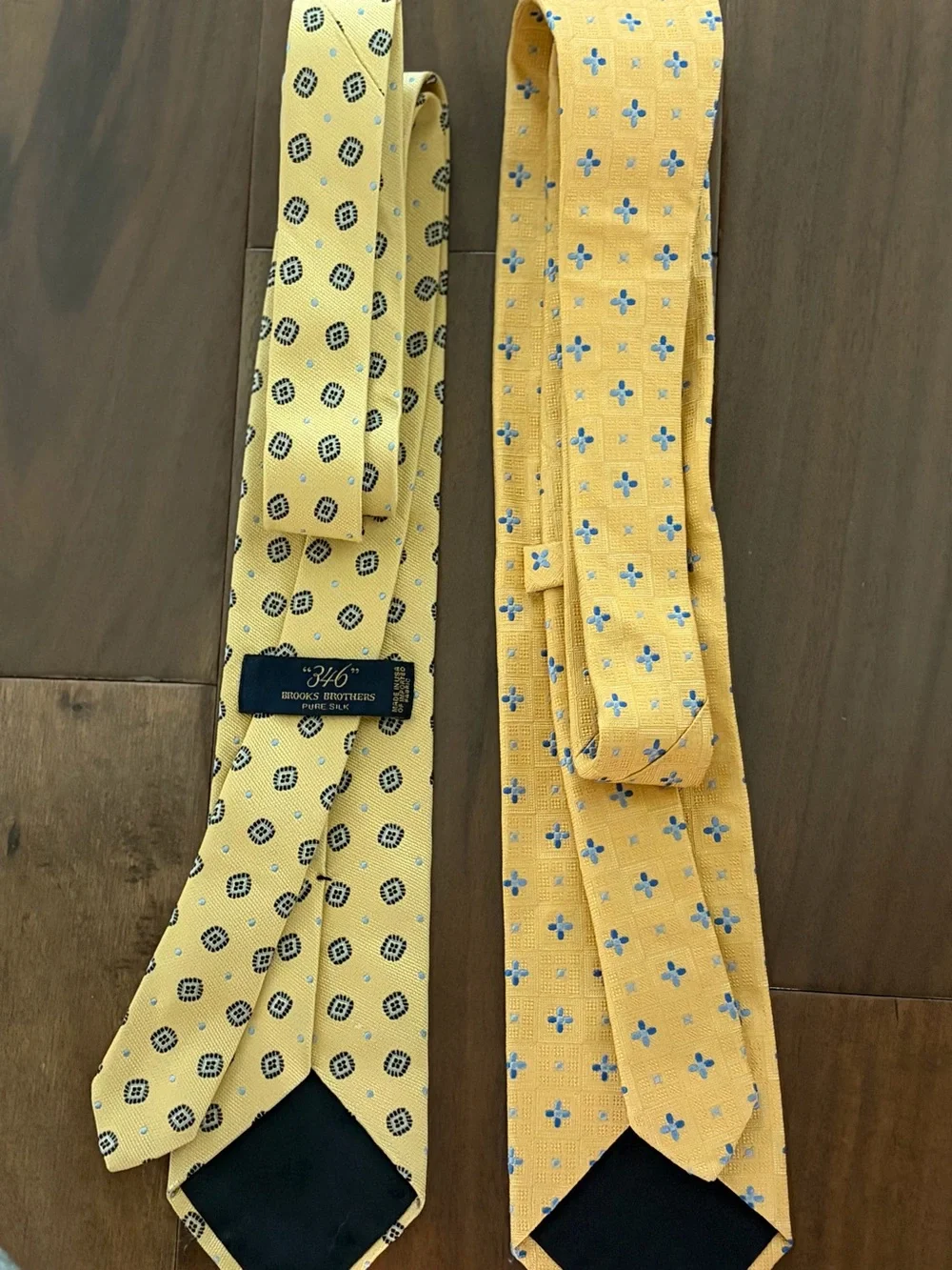 Lot Brooks Brothers & Royal Label Collection Yellow Floral Geometric Silk Ties